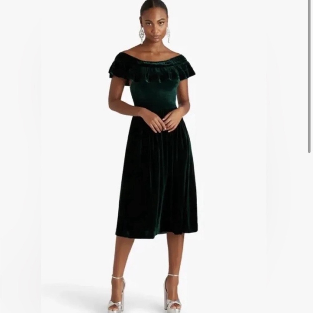 Hill House Green Velvet Nap Dress Size XS